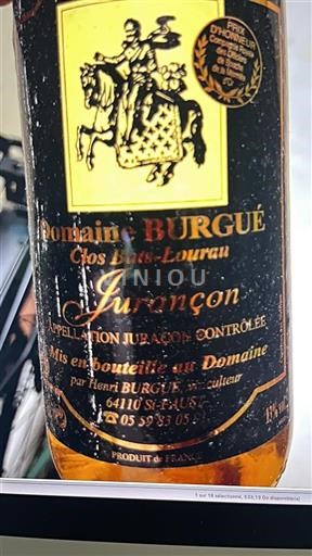 Sudoeste Jurançon Domaine BURGUÉ Clos Bats-Lourau Sin añada