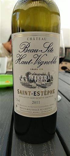 Bordeaux Saint-Estèphe Château Beau-Site Haut-Vignoble Grand Vin 2011