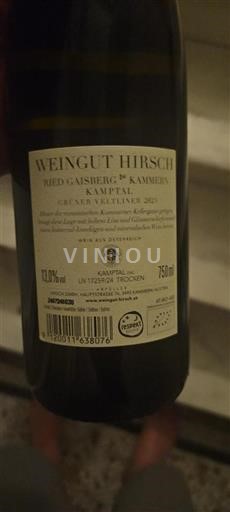Nederøstrig Kamptal DAC Weingut Hirsch Ried Gaisberg Kammern 2023