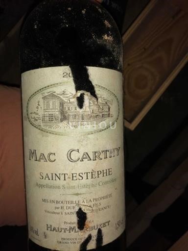 Bordeaux Saint-Estèphe Haut-Marbuzet Mac Carthy Senza annata
