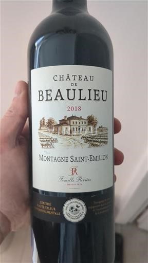 Bordeaux Montagne-saint-émilion Château Beaulieu 2018