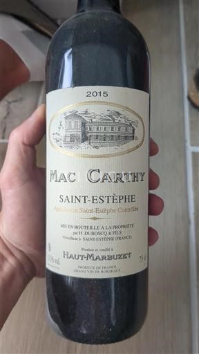 Bordeaux Saint-Estèphe Haut-Marbuzet Mac Carthy 2015
