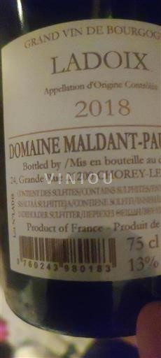 Burgundsko Ladoix Domaine Maldant-Pauvelot 2018