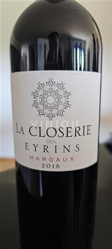 Bordeaux Margaux La Closerie des Eyrins 2018