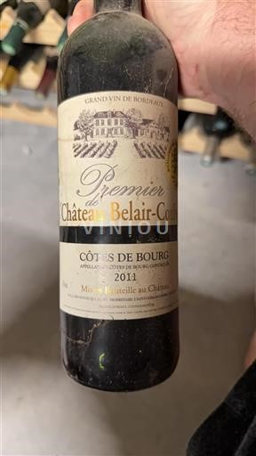 Vin Rouge sec Premier Château Belair Coubet 2011 France Bordeaux Côtes-de-bourg