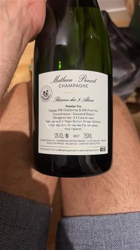 Champagne Premier Cru Mathieu-Prinçet R%c3%a9serve des 3 Alices Niet-geïntegreerd