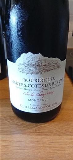 Burgundi Beaunen Ylämaat Guillemard-Pothier Clos du Champ Pitot Ei vuosikertaa
