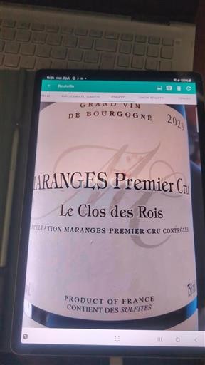 Burgundy Maranges Premier Cru Maurice Charleux et Fils Le clos des Rois 2023