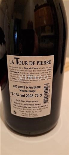 Vallée de la Loire Côtes-d'auvergne Tour de Pierre Magma Rouge 2023