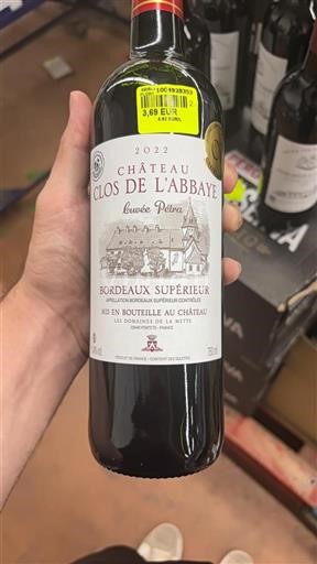 Bordeaux Bordeaux supérieur Clos de l'Abbaye Pétra 2022