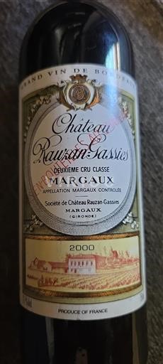 Bordeaux Margaux Deuxième Cru Classé Château Rauzan-Gassies 2000