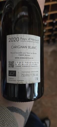 Languedoc Domaine Yann Le Bouler Carignan Blanc 2020