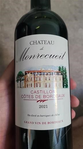 Bordeaux Castillon-côtes-de-bordeaux Château Monrecueil 2021