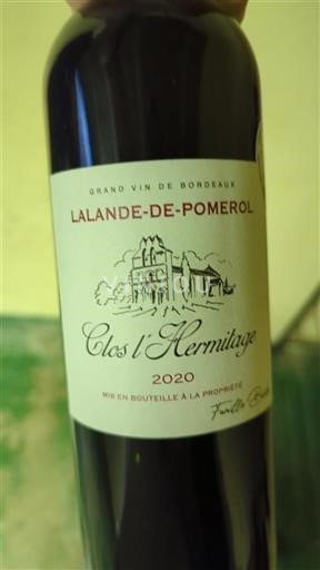 Bordeaux Lalande-de-Pomerol Clos l'Hermitage 2020