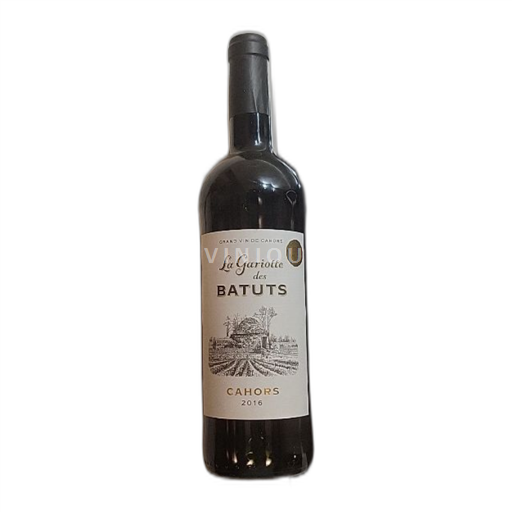 Vin Rouge sec des Batuts La Gariotte 2016 France Sud-Ouest Cahors