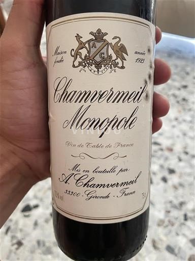 Bordeaux Chamvermeil Monopole 1995