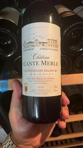 Bordeaux Saint-Émilion Grand Cru Grand Cru Cante Merle 2000