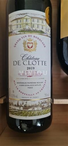 Bordeaux Castillon-côtes-de-bordeaux Château Clotte 2019