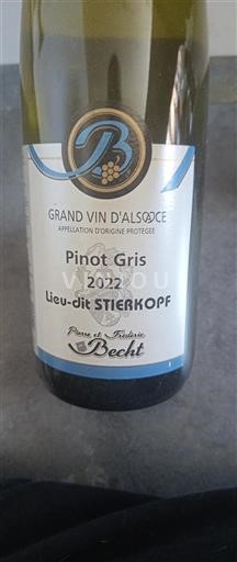 Alsasko Grand Cru Château Pierre et Frédéric Becht Lieu-dit Stierkopf 2022
