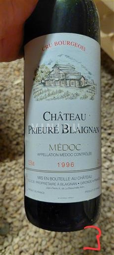 Bordeaux Médoc Château Prieuré Blaignan 1996
