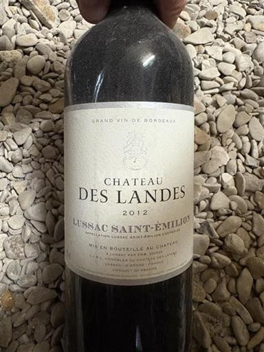 Bordeaux Lussac-Saint-Émilion Château Des Landes 2012