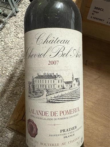 Bordeaux Lalande-de-Pomerol Château Chevrol Bel Air 2007