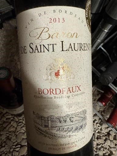 Bordeaux Baron de Saint Laurent 2013
