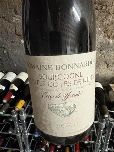 Burgundy Hautes Côtes de Nuits Domaine Bonnardot Coup de Foudre 2017