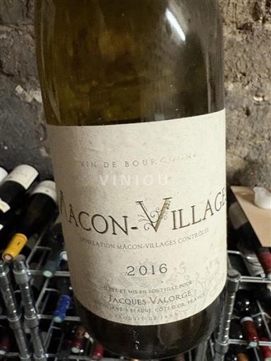 Vin Blanc sec Jacques Valorge 2016 France Bourgogne Mâcon et mâcon-villages
