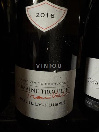 Vin Blanc sec Domaine Trouillet 2016 France Bourgogne Pouilly-fuissé