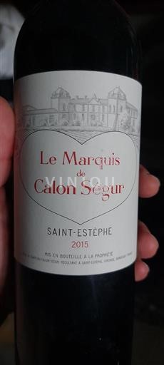 Bordeaux Saint-Estèphe Château Calon Ségur Le Marquis de Calon Ségur 2015