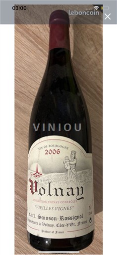 Bourgogne Volnay Sainson-Rossignol Vieilles Vignes 2006