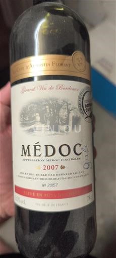 Bordeaux Médoc La Cave Augustin Florent 2007