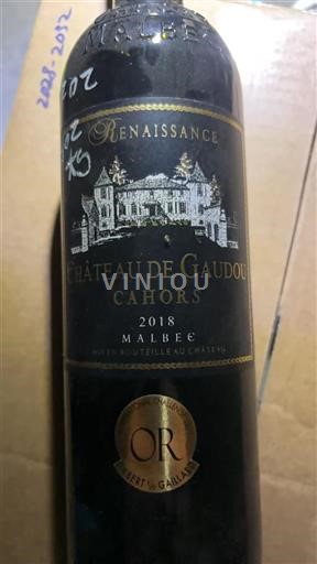 Vin Rouge sec Renaissance Château Gaudou 2018 France Sud-Ouest Cahors