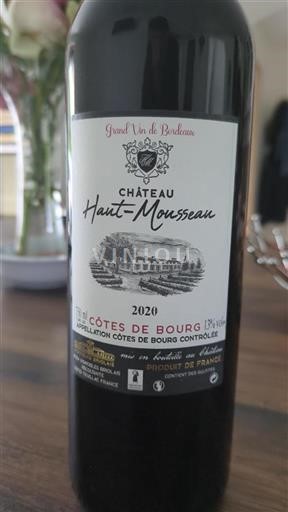 Bordeaux Côtes de Bourg Château Haut-Mousseau 2020