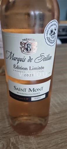 Vin Rosé sec Édition Limitée Marquis de Seillan 2021 France Sud-Ouest Saint-Mont hve