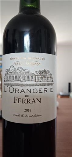 Bordeaux Pessac-Léognan Ferran L'Orangerie de Ferran 2018