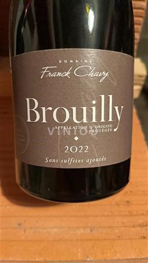 Vin Rouge sec Domaine Franck Chavy 2022 France Beaujolais Brouilly