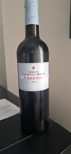 Vin Rouge sec Château Vieux Brun 2016 France Bordeaux Pomerol AOC