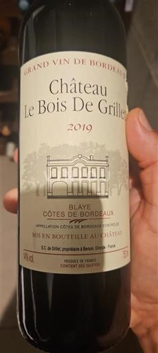 Bordeaux Blaye-côtes-de-bordeaux Château Le Bois De Grillet 2019