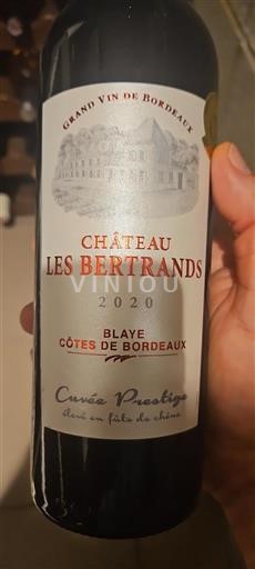 Bordeaux Blaye-Côtes-de-Bordeaux Château Les Bertrands Prestige 2020
