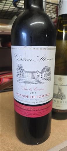 Bordeaux Lalande-de-pomerol Château Altimar Sous les Cerisiers 2013