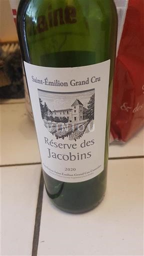 Bordeaux Saint-Émilion Grand Cru Grand Cru Réserve des Jacobins 2020