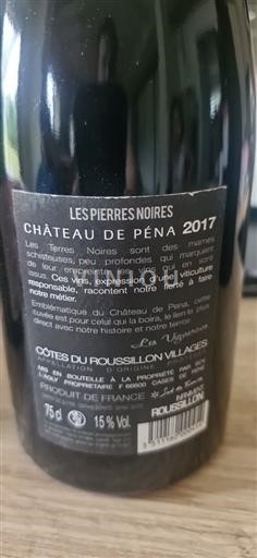 Roussillon Côtes del Roussillon Villages Château Péna Les Pierres Noires 2017