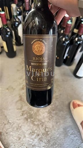 Rioja Marqués de Ciria Reserva 1999