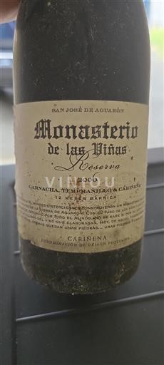 Aragon Cariñena San José de Aguarón Monasterio de las Viñas Reserva 2006