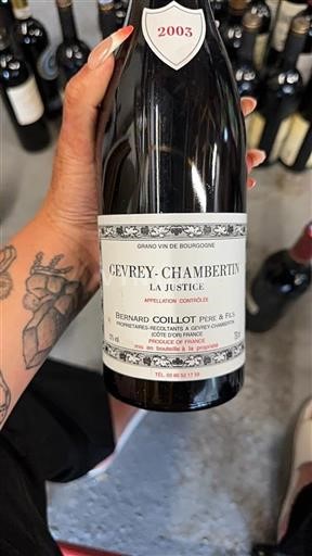 Borgogna Gevrey-Chambertin Premier Cru Bernard Coillot Père & Fils La Justice 2003
