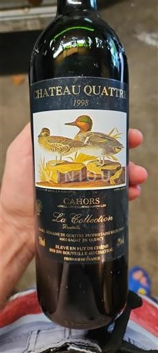 Vin Rouge sec La Collection Château Quatre 1998 France Sud-Ouest Cahors