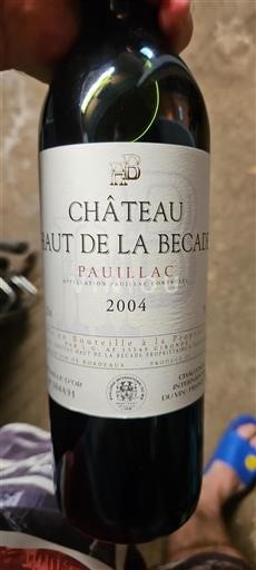 Bordeaux Pauillac Château Haut de la Bécade 2004
