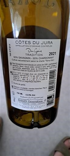 Jura Côtes-du-jura BAUD Génération 9 Tradition 2021